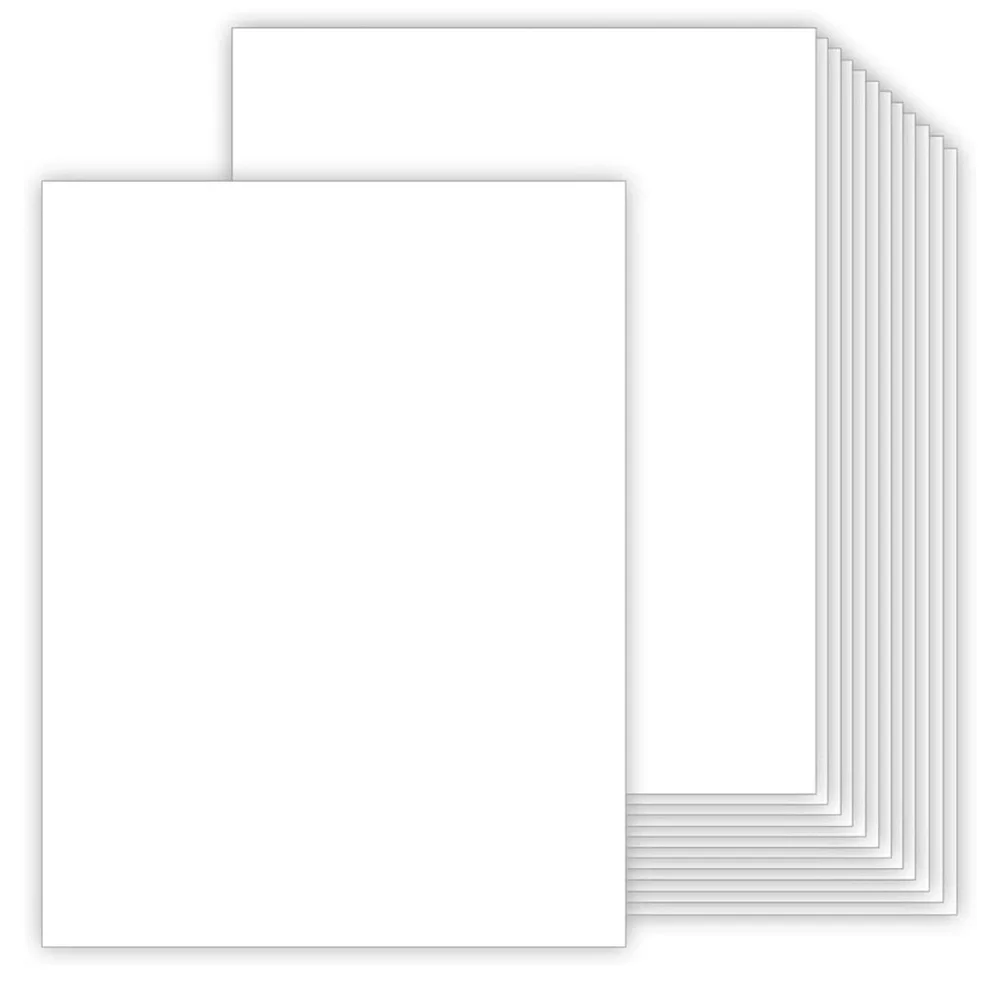 White Silk Matte Thick Heavy Card Stock Paper Inkjet Printer 8.5”x11” - 13 Pages